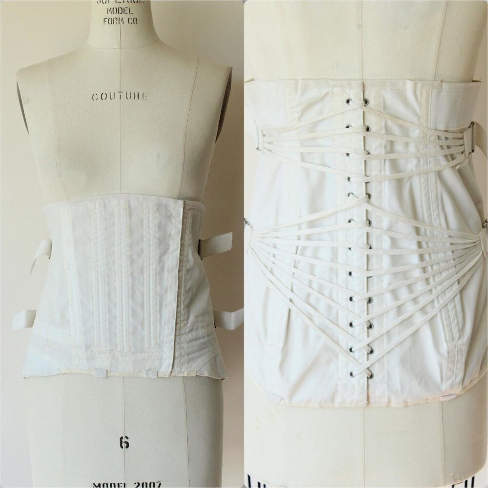 Vintage 1970s Boned Corset, Sears Medical Laced Girdle Support Wear Shapewear